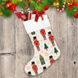 Christmas Pattern With Nutcracker And Christmas Tree Christmas Stocking