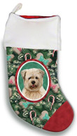 Glen Of Imal Terrier Wheaten Christmas Stocking Christmas Gift Red And Green Tree Candy Cane