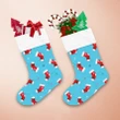 Christmas Red Socks On Blue Background Christmas Stocking