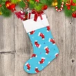 Christmas Red Socks On Blue Background Christmas Stocking