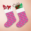 Purple Bell Pattern On Hot Pink Background Christmas Stocking
