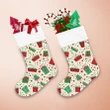 Red And Green Christmas Gift Boxes With Mini Icons Christmas Stocking