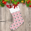 Bulldog Santa Claus Hat And Candy Cane On Wave Line Christmas Stocking