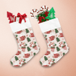 Green Tree Biscuit Cafe Cup With Cake Pop Pattern Christmas Stocking