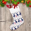 Christmas Winter With Dark Deers And Snowflakes Christmas Stocking
