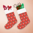 Bulldogs Snowflakes And Bows On A Red Background Christmas Stocking