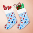 Christmas Pattern Of Winter Hats Mittens Scarves And Snowflakes On Light Blue Background Christmas Stocking