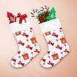 Red Stars Gift Boxes And Ring Bells Pattern Christmas Stocking