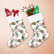 Hand Painted Funny Pig Elf Gnomes Pattern Christmas Stocking