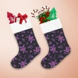 Purple And Pink Christmas Berries Isolated On Black Background Christmas Stocking