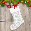 Easily Hand Drawn Snowflakes Symbols On White Background Christmas Stocking