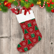 Christmas Knitted Pattern With Trees Snowflakes And Present Boxes Christmas Stocking