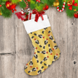 Gold Foil Texture Background With Nutcracker Toys Pattern Christmas Stocking