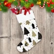 Black And Beige Color Christmas Trees And Stars Christmas Stocking