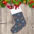 Knitted Jumping Squirrels White Snowflakes Christmas Stocking