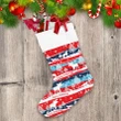 Merry Christmas With Winter Forest Wolf Christmas Stocking