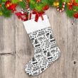 Black And White Holidays Doodle Holidays Gnomes With Love Christmas Stocking