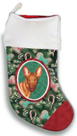 Love Pharoah Hound Christmas Stocking Green And Red Candy Cane Tree Christmas Gift