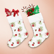 Pine Cones Spruce And Xmas Bells On White Background Christmas Stocking