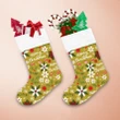 Hand Drawn Merry Christmas With Poinsettias And Lanterns Christmas Stocking