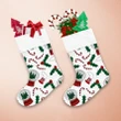 Snow Ball Candy Cane Christmas Sock And Mistletoe Christmas Stocking