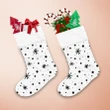 Minimalist Style Black And White Doodle Snowflakes Dots Christmas Stocking