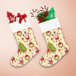 Happy Santa Claus With Colorful Christmas Ornament Pattern Christmas Stocking