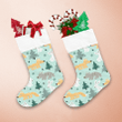 Christmas Trees And Wolf On A Light Background Christmas Stocking