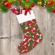 Camouflage Abstract Christmas Red Hat And Gift Box Christmas Stocking