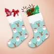 Christmas Pattern With Lovely Cartoon Santa And Deer Christmas Stocking