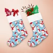 Christmas Snowman In Red Santa Hat And Scarf Christmas Stocking