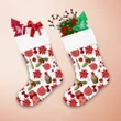 Christmas Attributes Poinsettia And Sweet Cupcake Art Design Christmas Stocking