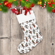 Bulldog Santa Claus Paw Footprint Gift Box Christmas Stocking