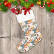 Xmas Is Coming Gnome Reindeer Bird And Flowers Pattern Christmas Stocking