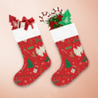 Christmas Background With Red And Green Color Christmas Stocking