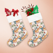 Xmas Is Coming Gnome Reindeer Bird And Flowers Pattern Christmas Stocking