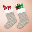 Simple Snowflakes Stripe Monochrome Festive Pattern Christmas Stocking