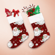 Design Painting Santa Claus With Snowflakes And Holly Christmas Stocking