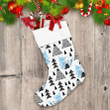Christmas Trees And Wolf With A Mountain Landscape Christmas Stocking
