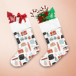 Different Shaped Of Gift Boxes On White Background Christmas Stocking