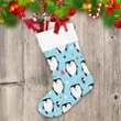 Theme Christmas Happiness Penguins With Falling Snow Christmas Stocking