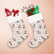 Cute Little Wolf With Dry Twigs And Leaf Christmas Stocking
