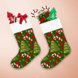 Christmas Candy Cane Gifts And Tree Christmas Stocking