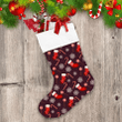 Christmas Red Socks Candy Cane And White Snowflake Christmas Stocking