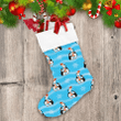 Christmas Penguins In A Scarf Mittens As A Child's Christmas Stocking
