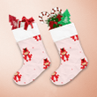 Teddy Bear Wearing Santa Claus Dress And Fox Hat With Little Star Christmas Stocking