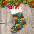 Christmas Decor Theme With Golden Bells Snowflakes And Holly Christmas Stocking