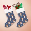 Playful Corgi Dogs In Santa Claus Hat And Snowflake Pattern Christmas Stocking
