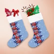 Christmas Red Poinsettia Holly Berries And Snowflakes Christmas Stocking