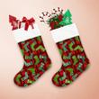 Green Christmas Socks On Red Caro Background Christmas Stocking